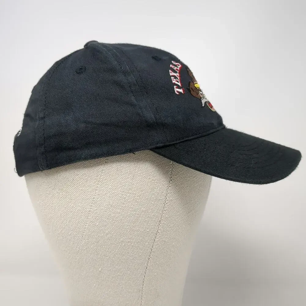 Texas Outlaw Baseball Cap Black One Size Fireworks Mascot Strapback Hat Logo